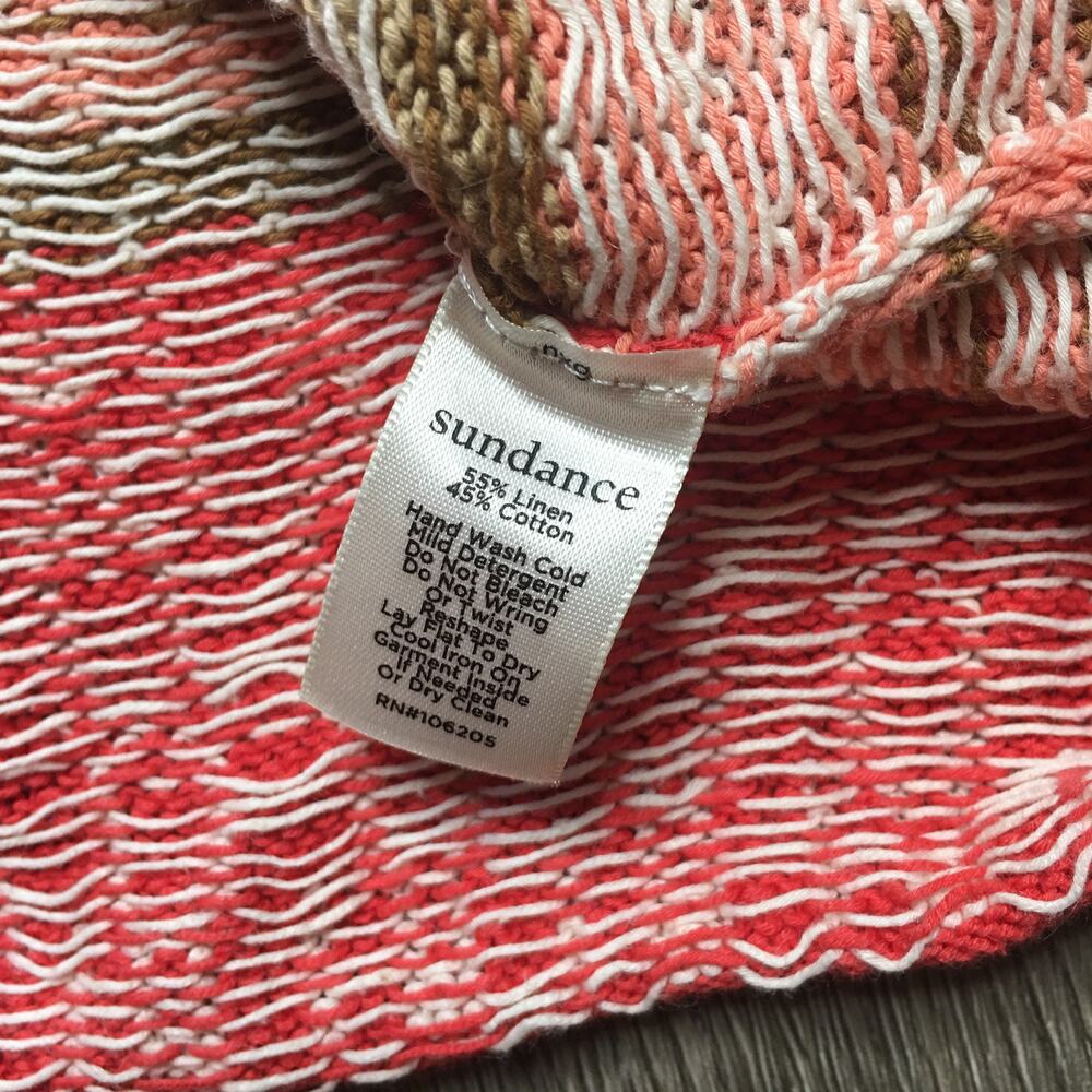 Sundance Womens Knit Jacquard Aztec Multicolor Pullover Sweater Linen Cotton XL - Picture 6 of 9